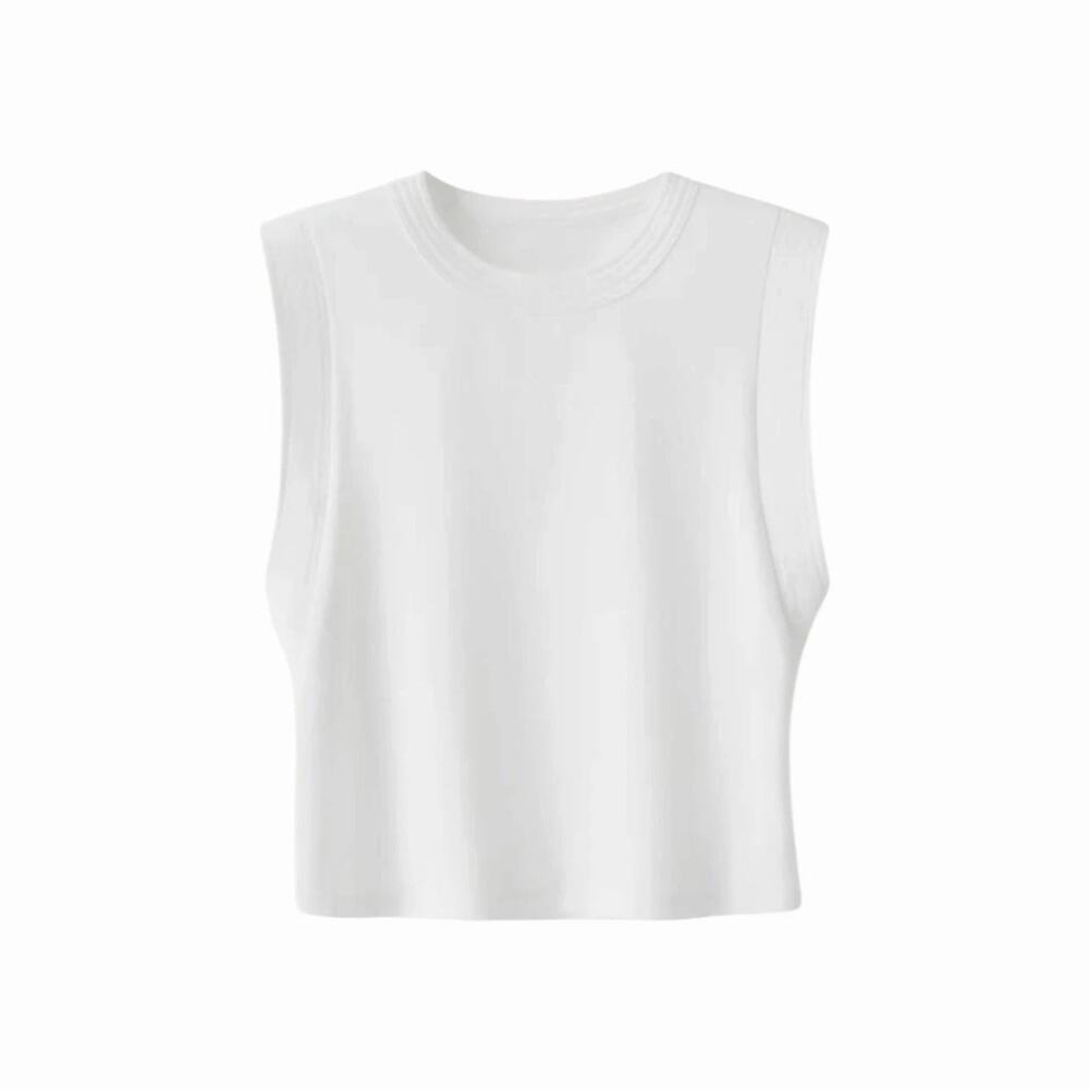 OGL White Sleeveless Crew Neck Muscle Tank Top Lyocell Blend NWT Medium - Picture 14 of 16